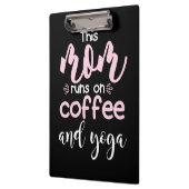 ヨガ愛好家 |コーヒー走とヨガの母親 クリップボード (左)