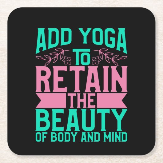 ヨガ愛好家 |美しいを保持するヨガを追加 スクエアペーパーコースター (正面)