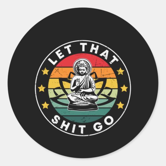 ヨガ愛好家 | Let Thing Go Yoga ラウンドシール (正面)