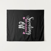 ヨガ愛好家 | Sweating My Asana Off タペストリー (正面(横))