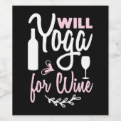 ヨガ愛好家 | Will Yoga For Wine ワインラベル (シングルラベル)