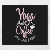 ヨガ愛好家 | Yogaとコーヒーが必要 スパークリングワインラベル (シングルラベル)