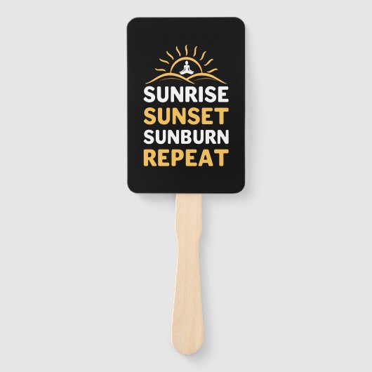 ヨガ愛好家 | Yoga Sunrise Sunset Sunburn Repeat ハンドファン (正面)