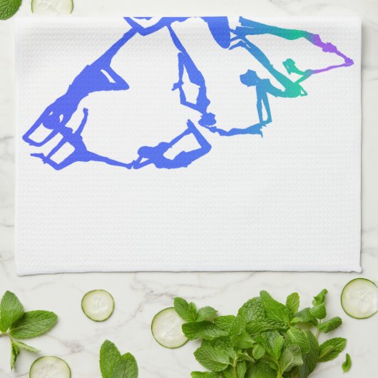 ヨガ感動的が蝶の新たな始まりを演じる キッチンタオル (折り畳み)