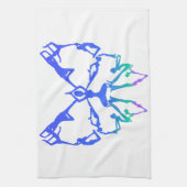 ヨガ感動的が蝶の新たな始まりを演じる キッチンタオル (縦)