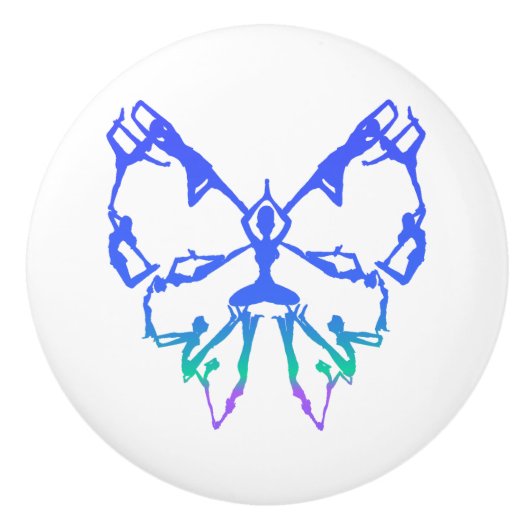 ヨガ感動的が蝶の新たな始まりを演じる セラミックノブ (正面)