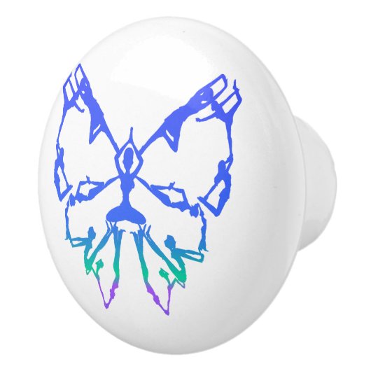 ヨガ感動的が蝶の新たな始まりを演じる セラミックノブ (右)