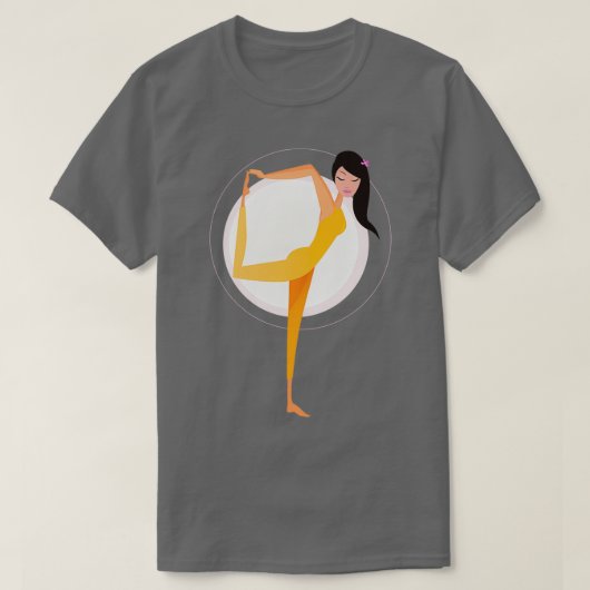 ヨガ抜粋ベクターのイラストを練習する女性 Tシャツ (デザイン正面)