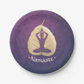 ヨガ指導者 瞑想 ポーズ ボディ リーフ カット アート ペーパープレート (正面)
