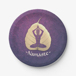 ヨガ指導者 瞑想 ポーズ ボディ リーフ カット アート ペーパープレート