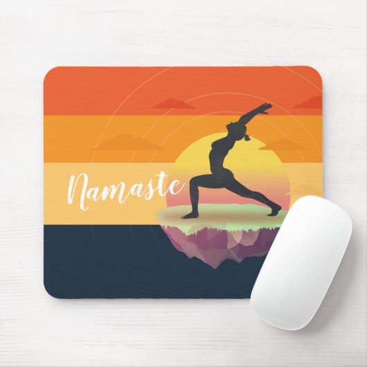 ヨガ指導者 瞑想 ポーズ 太陽 飛島 マウスパッド (マウス)