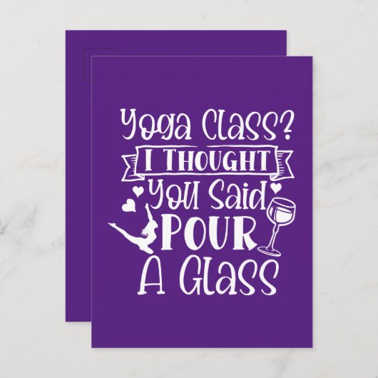 ヨガ教室であなたが言ったのはグラスに水を注ぐことじゃないの 案内ポストカード (正面/裏面)