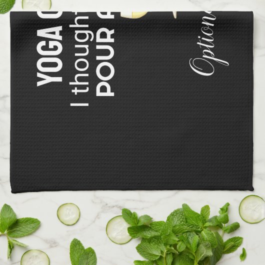 「ヨガ教室？グラスを注ぐ» 引用文キッチンタオル キッチンタオル (折り畳み)
