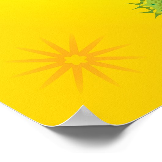 ヨガ文字 – 女性ポーズ – 7チャクラ数々の色 ポスター (角)