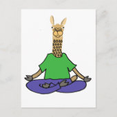 ヨガ漫画を描く可愛いラマ ポストカード (正面)