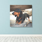 ヨガ犬 キャンバスプリント (インサイチュ (ウッドフロア))