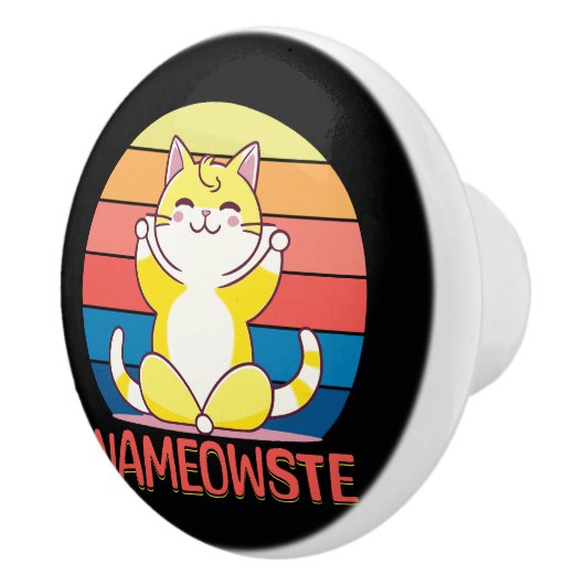 ヨガ猫 セラミックノブ (右)