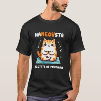 ヨガ猫、瞑想猫 Tシャツ