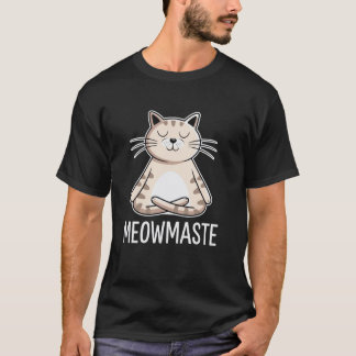 ヨガ猫、瞑想猫 Tシャツ