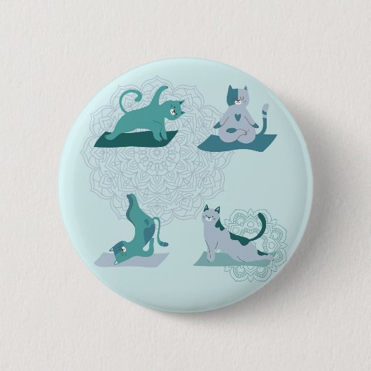 ヨガ猫 缶バッジ (正面)