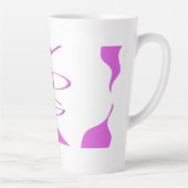 ヨガ瞑想くつろぎ淡い色の紫ホワイトヨガ カフェラテマグ (右)