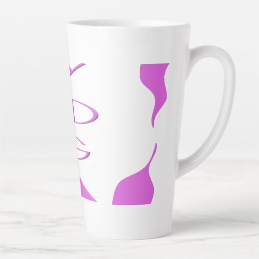 ヨガ瞑想くつろぎ淡い色の紫ホワイトヨガ カフェラテマグ (右)