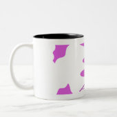 ヨガ瞑想くつろぎ淡い色の紫ホワイトヨガ ツートーンマグカップ (左)