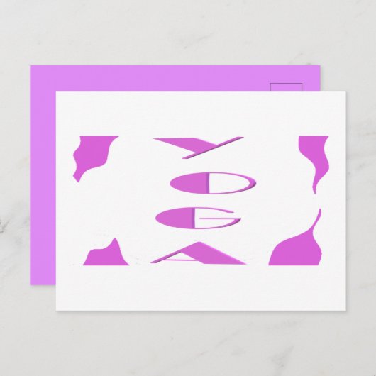 ヨガ瞑想くつろぎ淡い色の紫ホワイトヨガ ポストカード (正面/裏面)