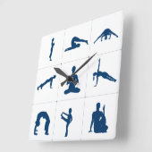 ヨガ瞑想のポジション スクエア壁時計 (傾斜)