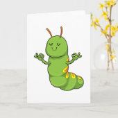 ヨガ瞑想の毛虫 カード (黄色い花)