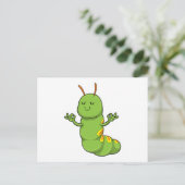 ヨガ瞑想の毛虫 ポストカード (スタンド正面)