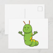 ヨガ瞑想の毛虫 ポストカード (正面/裏面)