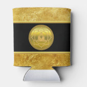 ヨガ瞑想をする仏スピリチュアル金ゴールド箔 缶クーラー (裏面)