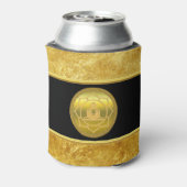 ヨガ瞑想をする仏スピリチュアル金ゴールド箔 缶クーラー (缶裏面)