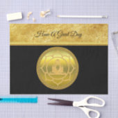 ヨガ瞑想をする仏様のスピリチュアル金ゴールド箔 薄葉紙 (クラフト)