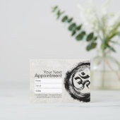 ヨガ瞑想インストラクターアポイントメントオムシンボル 予約カード (スタンド正面)