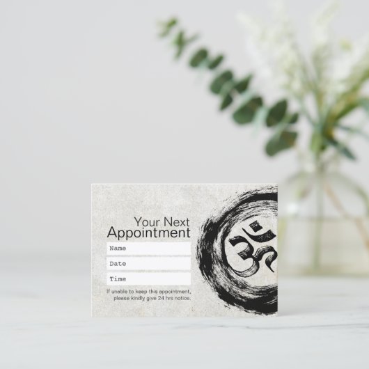 ヨガ瞑想インストラクターアポイントメントオムシンボル 予約カード (スタンド正面)