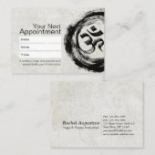 ヨガ瞑想インストラクターアポイントメントオムシンボル 予約カード (正面/裏面)