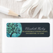 ヨガ瞑想インストラクターエレガントウォーターカラーツリー ラベル (インサイチュ)