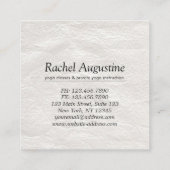 ヨガ瞑想インストラクターエレガントホワイトティール(緑がかった色)ツリー スクエア名刺 (裏面)