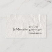 ヨガ瞑想インストラクターエレガントホワイトティール(緑がかった色)ツリー 名刺 (裏面)