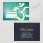 ヨガ瞑想インストラクターギフト証明書OM 割引カード (正面/裏面)