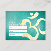 ヨガ瞑想インストラクターギフト証明書OM 割引カード (正面)