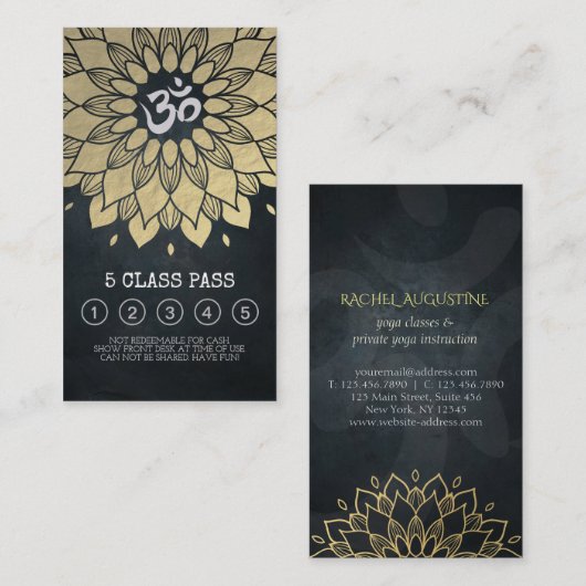 ヨガ瞑想インストラクタークラスパスロイヤリティカード ロイヤリティカード (正面/裏面)