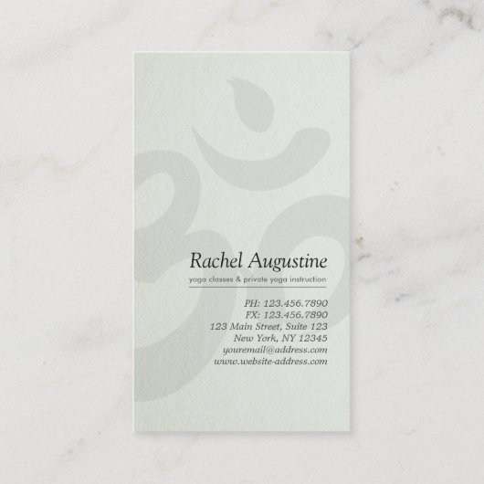 ヨガ瞑想インストラクタークラスパスロイヤリティカード ロイヤリティカード (裏面)