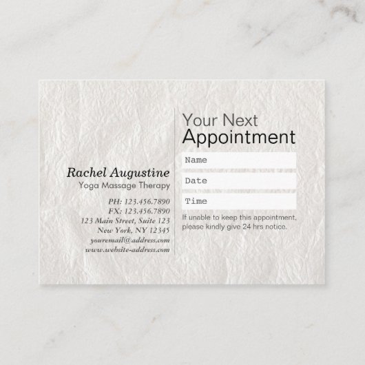 ヨガ瞑想インストラクタークラスパスロイヤリティカード ロイヤリティカード (裏面)