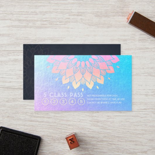 ヨガ瞑想インストラクタークラスパスロイヤリティカード ロイヤリティカード (正面/裏面インサイチュ)