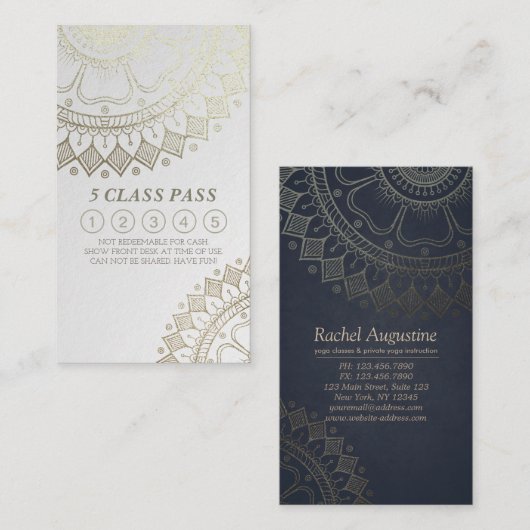 ヨガ瞑想インストラクタークラスパスロイヤリティカード ロイヤリティカード (正面/裏面)