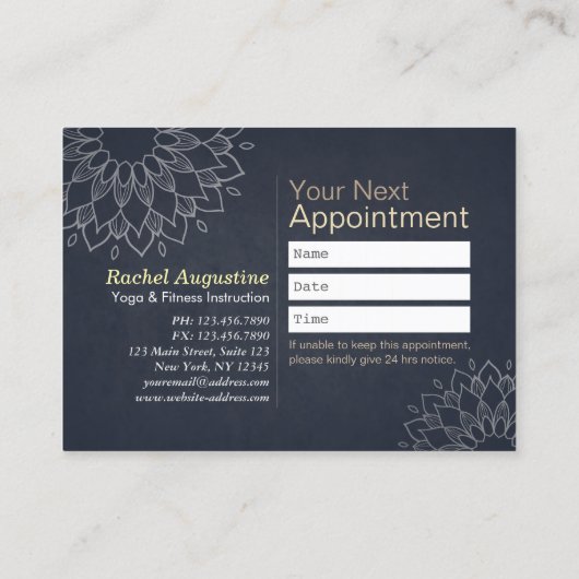 ヨガ瞑想インストラクタークラスパスロイヤリティカード ロイヤリティカード (裏面)