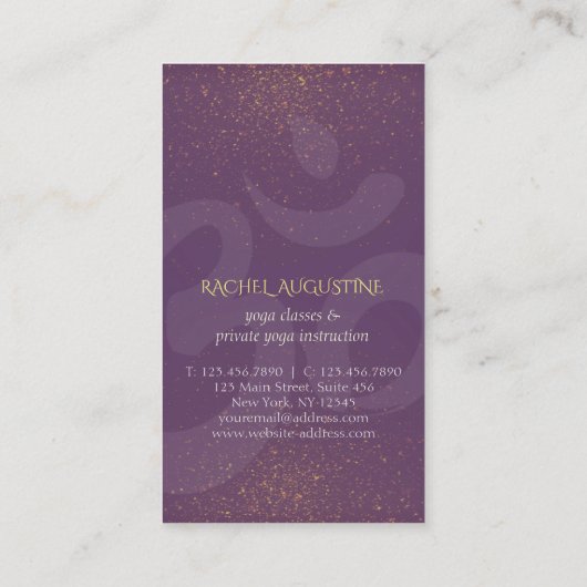 ヨガ瞑想インストラクタークラスパスロイヤリティカード ロイヤリティカード (裏面)